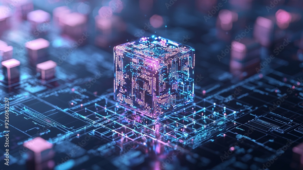 Poster data mining analysis, abstract visual of data extraction, 3d illustration