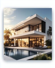 Sunset Serenity: Luxurious Modern Villa with Infinity Pool