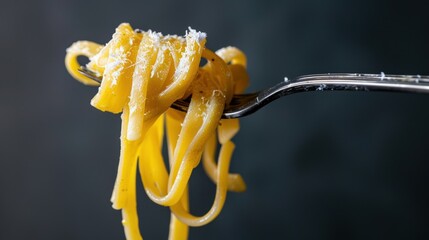 Closeup of Fork with Pasta