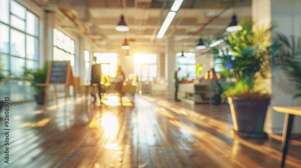 Wall mural Blurred Office Interior with Sunlight