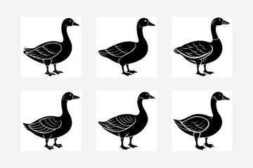 vector illustration of a goose silhouette 
