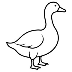 Goose Silhouette Vector Line Art | High-Quality Graphic Design Illustration