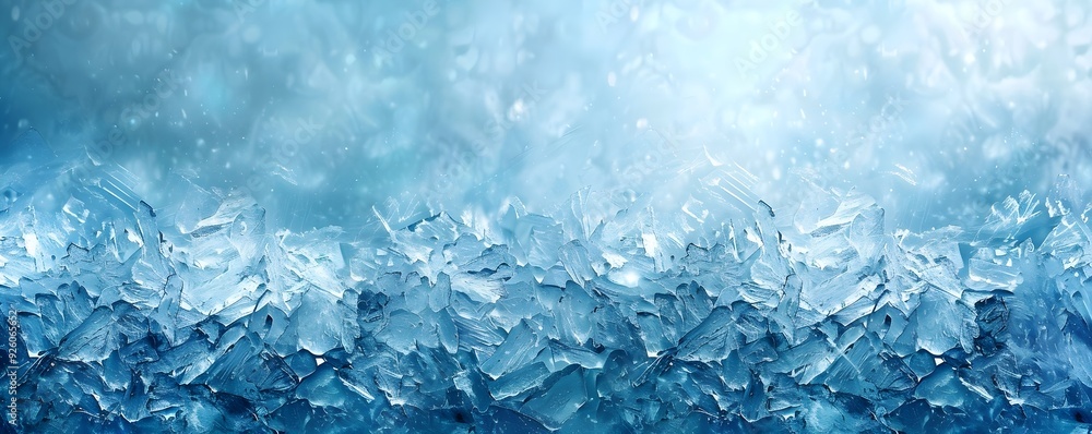 Poster mesmerizing ice frame with frosted patterns and cool blue tones