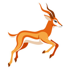 Graceful Gazelle Leaping Vector Illustration | SVG, Cricut & Silhouette Cut Files | Vector Clipart & T-shirt Graphics