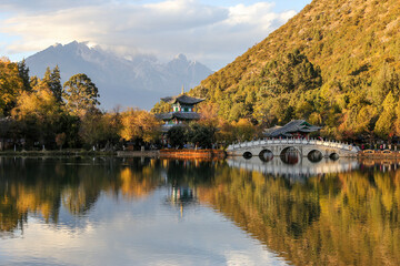 autumn landscape with lake