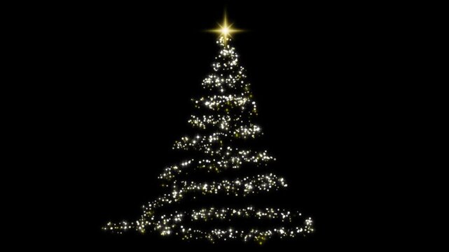christmas tree with particle twinkle light - Powered by Adobe