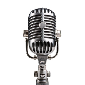 retro microphone isolated on white background