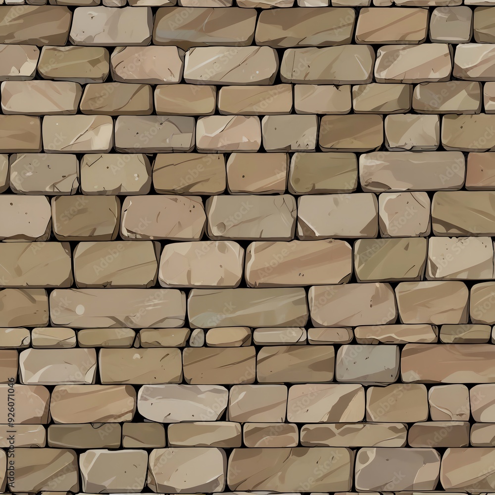 Sticker stone wall seamless pattern