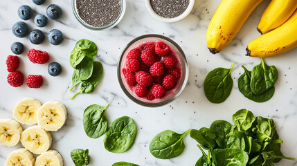 Smoothie Ingredients Flat Lay