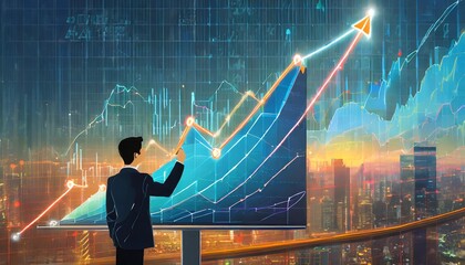 professional person with graph