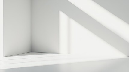 A minimalist white background with subtle shadows, ideal for product placement or text overlays