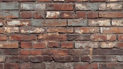 A rustic, brick wall background with a weathered texture, ideal for urban and industrial designs