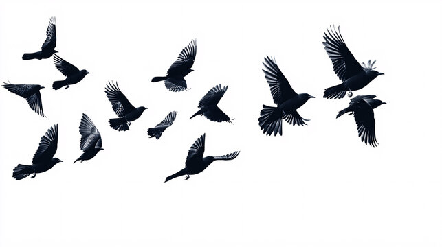 Flock of Birds in Flight