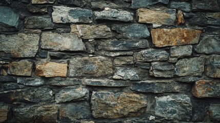Fototapeta premium A rustic, stone wall background with a rough texture, ideal for natural and historical themes