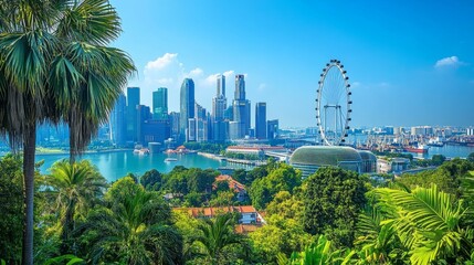 Singapore Skyline with Ferris