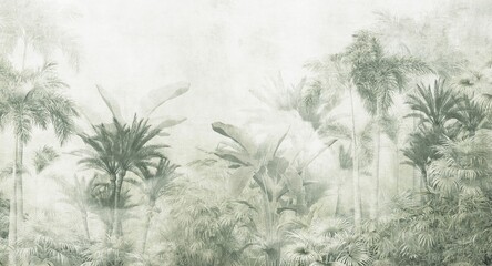 Exotic forest with trees