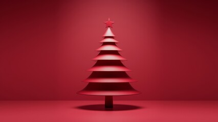 Obraz premium Red Christmas tree ornament background - holiday decorations – seasonal celebration – winter decor
