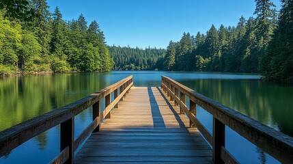 Tranquility in Nature. Serene waterfront scene