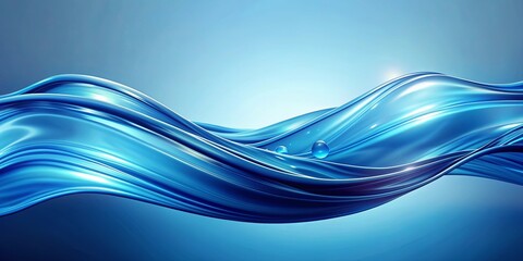 Abstract background with fluid blue waves , blue, abstract, background, design, flowing, smooth, liquid, dynamic, motion, texture