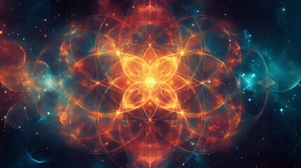 Mystical Alignment. Sacred Geometry Theme concept