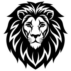 vector-art-of-lion-head silhouette on a white background 