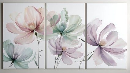 wall art poster set with hand drawn abstract shapes, boho elements for home decor.