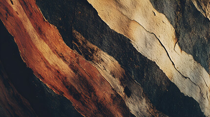 Close up of a tree trunk with a textured, abstract pattern.