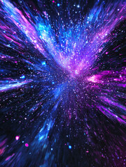 Naklejka premium A colorful galaxy with a purple star in the center