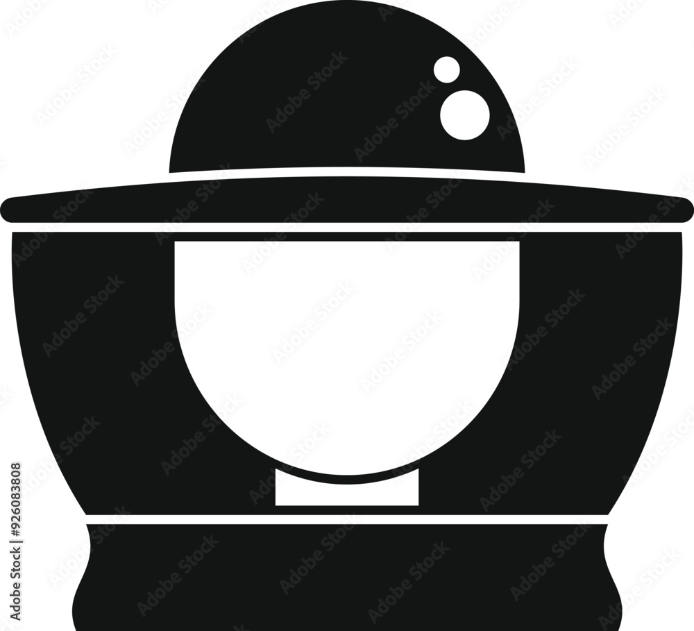Poster black simple icon of a helmet for a firefighter with a transparent visor for the face