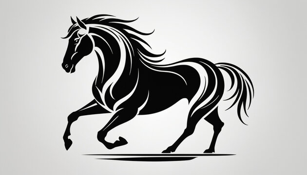 Logo dessin cheval rapide marque entreprise.