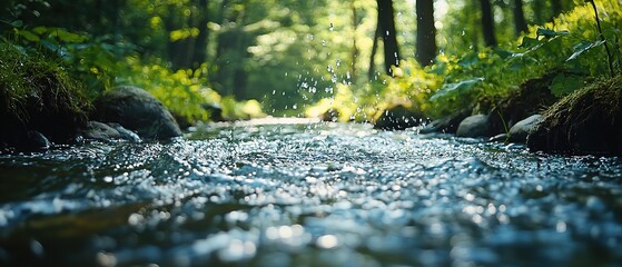Fototapeta premium Water drops with water, Wide baackground