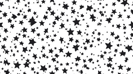 black vector random small stars toss pattern on a white background.