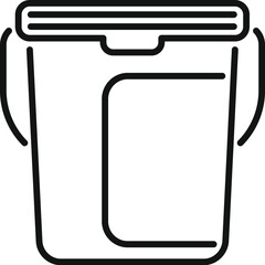 Simple black and white line drawing of a cooler box, ideal for representing outdoor activities