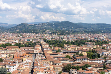 Vue aérienne de Florence depuis le Duomo