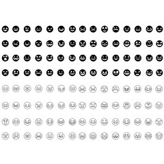 Smile icon vector set. Evil smile illustration sign collection. Smile for pumpkin symbol or logo.