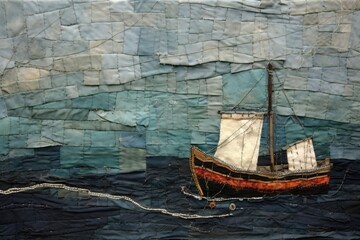 Boat in the ocean architecture watercraft sailboat.