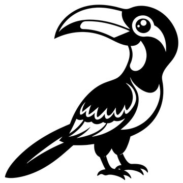 recommend clip art: Hornbill silhouette vector illustration with white background
