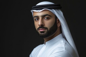 Arabic handsome man studio portraits with generative ai