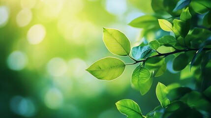 Modern close up of leaves on blurred green background. Generative ai