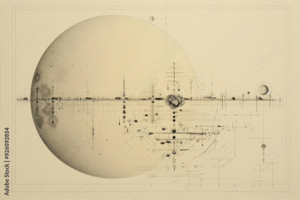 Wall mural moon diagram drawing transportation.