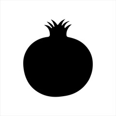 Whole pomegranate silhouette vector illustration design on white background.