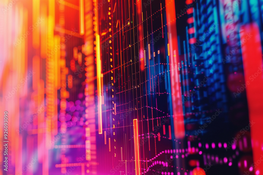 Poster abstract digital data visualization