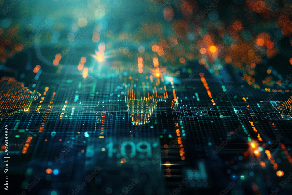 Poster abstract digital data visualization