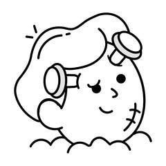 Hand drawn icon of zombie character 


