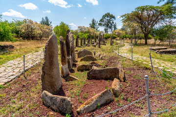 Ethiopia,  decorated steles of the prehistoric site of  Tiya. 