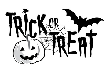 trick or treat Halloween black vector.
