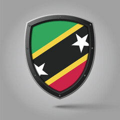 Fototapeta premium National Shield of SAINT KITTS Flag with Original color