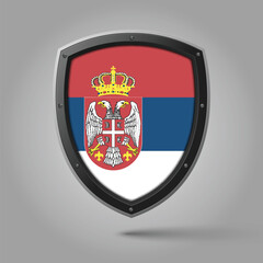 National Shield of SERBIA Flag with Original color