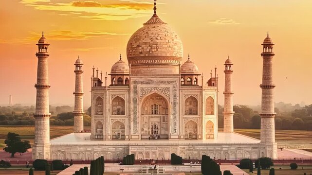 Sunset at the Taj Mahal