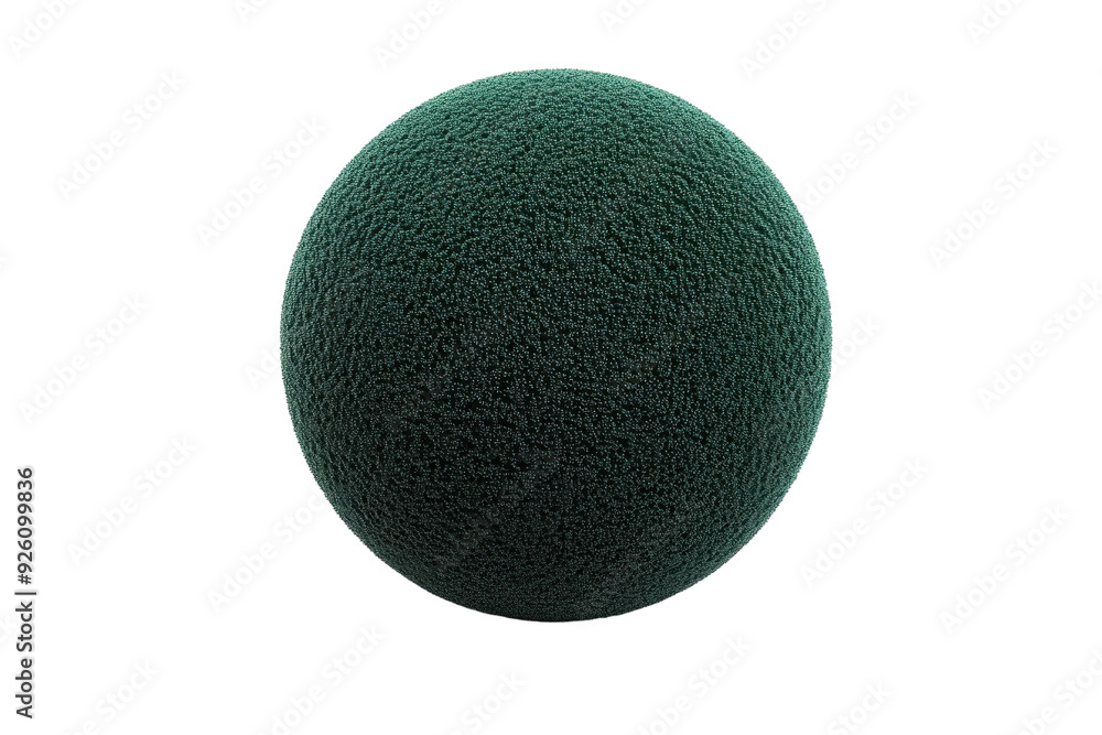 Poster close-up of a green textured sphere isolated on a transparent background. perfect for abstract, 3d, 